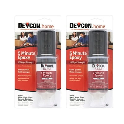 Free Shipping! 2Pk Devcon 20845 High Strength 5-Minute Fast Drying Epoxy