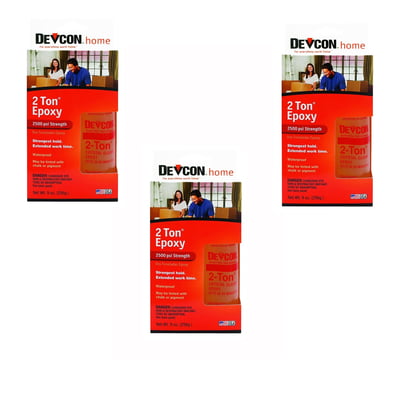 3 Pack Devcon 33345 S-33 2 Ton Crystal Clear Epoxy