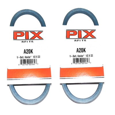 Free Shipping! 2Pk A20K/4L220K Pix Belt (1/2 X 22") Compatible With Troy Bilt 1710812,1710957, GW-9245
