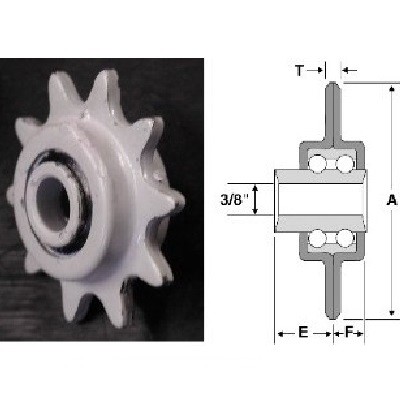 (737) #41 14T Go Kart & Mini Bike Idler 3/8 ID