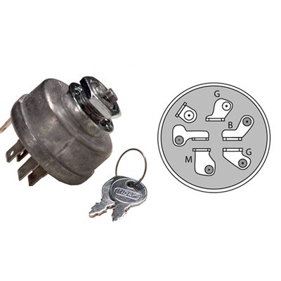 9166 Lawn Mower Ignition Switch Replaces John Deere AM 38227