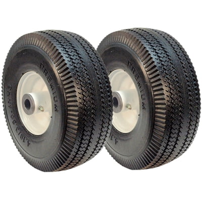 2Pk 15087 Flat Free 4.10/3.50-4 (10") Wheel Assembly For Time Cutter Z, 105-3471